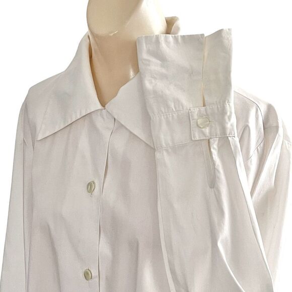 Printemps France Z Victory White Cotton Neapolitan Cuff Puritan Collar Blouse - Picture 10 of 16